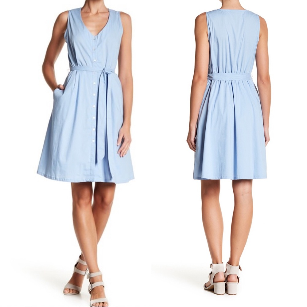 Bobeau button down fit and flare dress - Picture 1 of 4